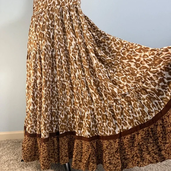 Soft Surroundings Short Sleeve Kara White Mocha Leopard Dress Size L - Picture 4 of 10